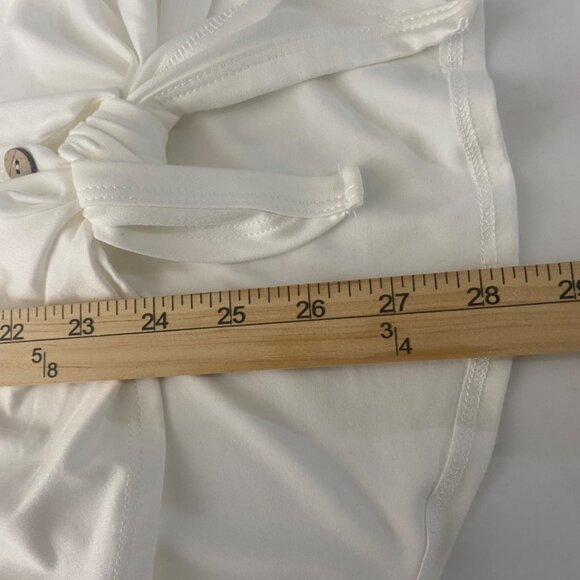 NWT $34 Reborn J Button Down Top Womens Size M White Long-Sleeve Stretch Casual - Picture 7 of 8